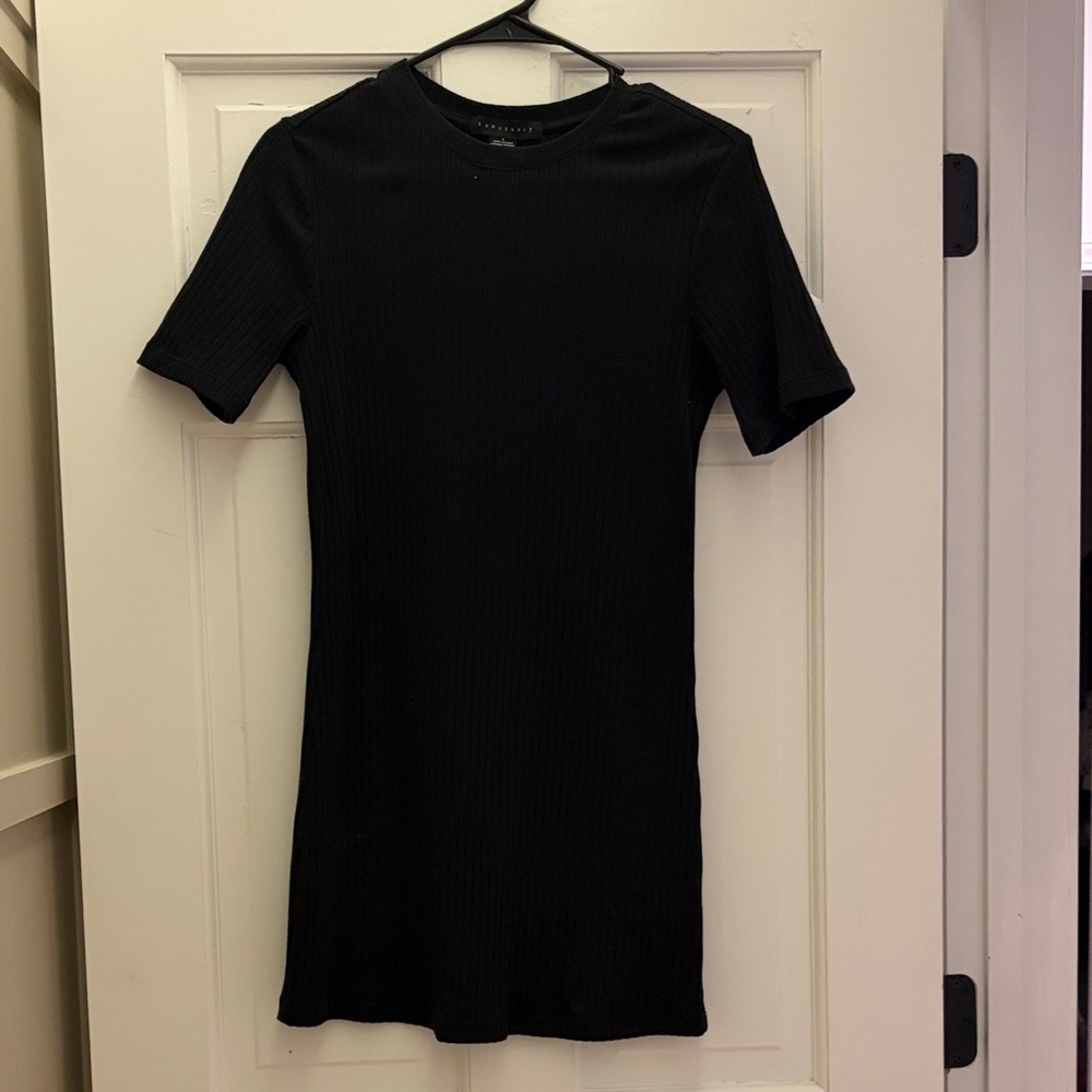 Black Ribbed Women's Dress